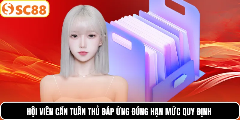 Hội viên cần tuân thủ đáp ứng đúng hạn mức quy định