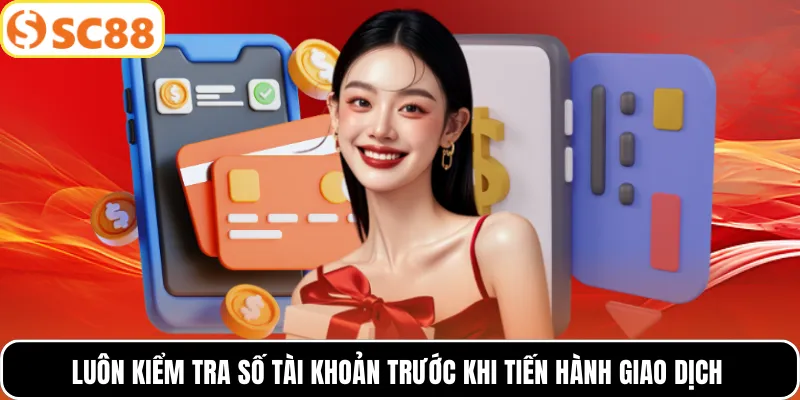 Luôn kiểm tra số tài khoản trước khi tiến hành giao dịch